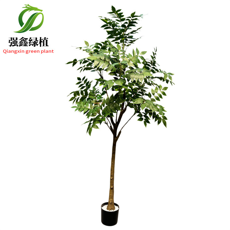 Planta de simulación de interior eucalipto árbol falso bonsai sala de estar decoración del suelo hoja de dinero falsa planta verde adorno en maceta image 28