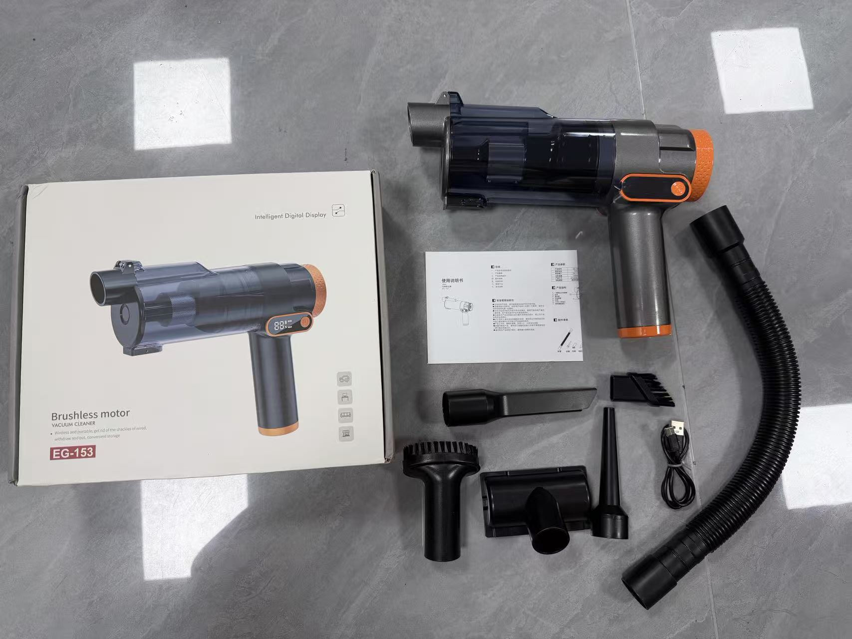 Wireless car vacuum cleaner with strong suction, suitable for home use, handheld, compact, multi-purpose for outdoor use, with both suction and blowing functions