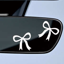 蝴蝶结可爱车贴后视镜创意迷你车贴蝴蝶结装饰车窗粉色一对装贴纸