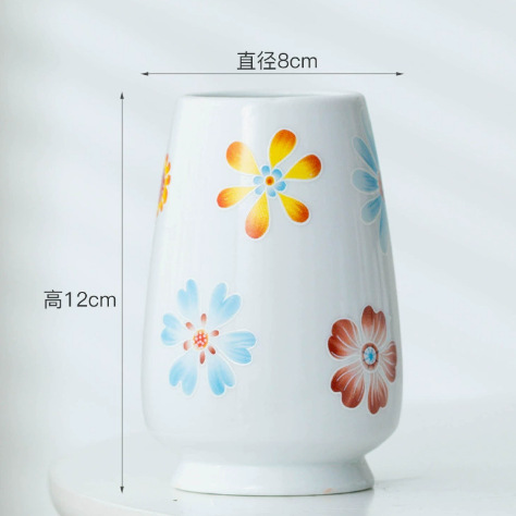 Vaso de escritorio de cerámica de porcelana pequeña boca mini hidroponía de flores retrógradas botellas de flores de porcelana