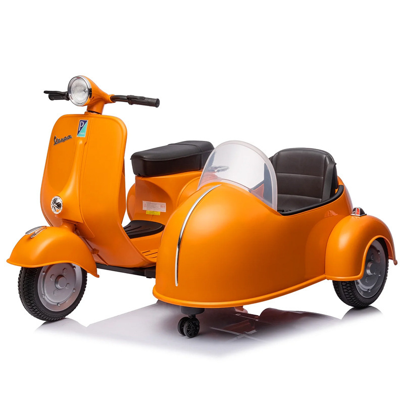 ローマの休日子供用電動バイクレトロベビーカーVESP三輪車二人乗りおもちゃは二人で座ることができます|undefined