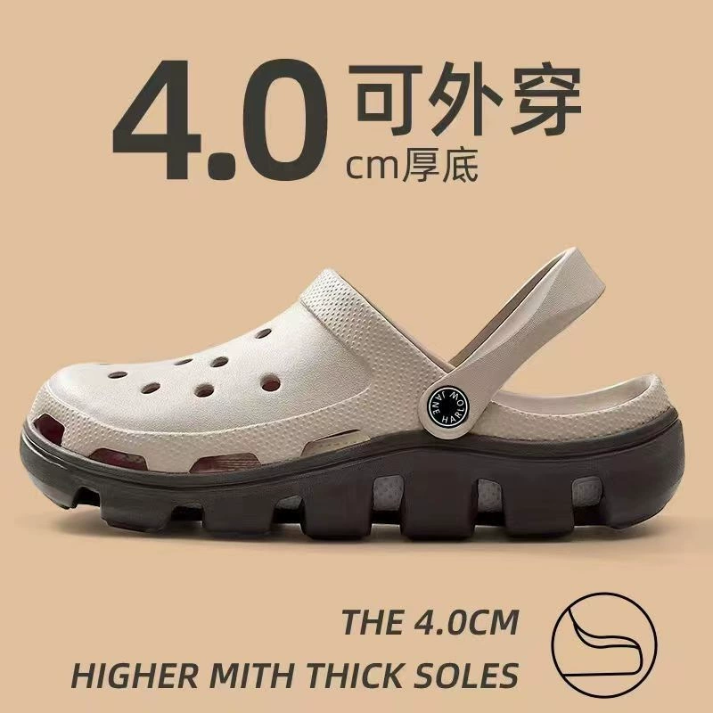 Мужские тапочки-кроксы 2025: офисные, пляжные, с мягкой нескользящей толстой подошвой, закрытые, дышащие, легкие