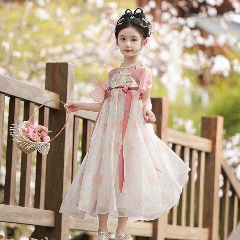 Hanfu Girls' Summer 2026 New Thin Style Children's Fairy-Like Elegant Chinese Style Princess Dress Performance Outfit Hanfu Girls' Summer 2026 New Thin Style Children's Fairy-Like Elegant Chinese Style Princess Dress Performance Outfit