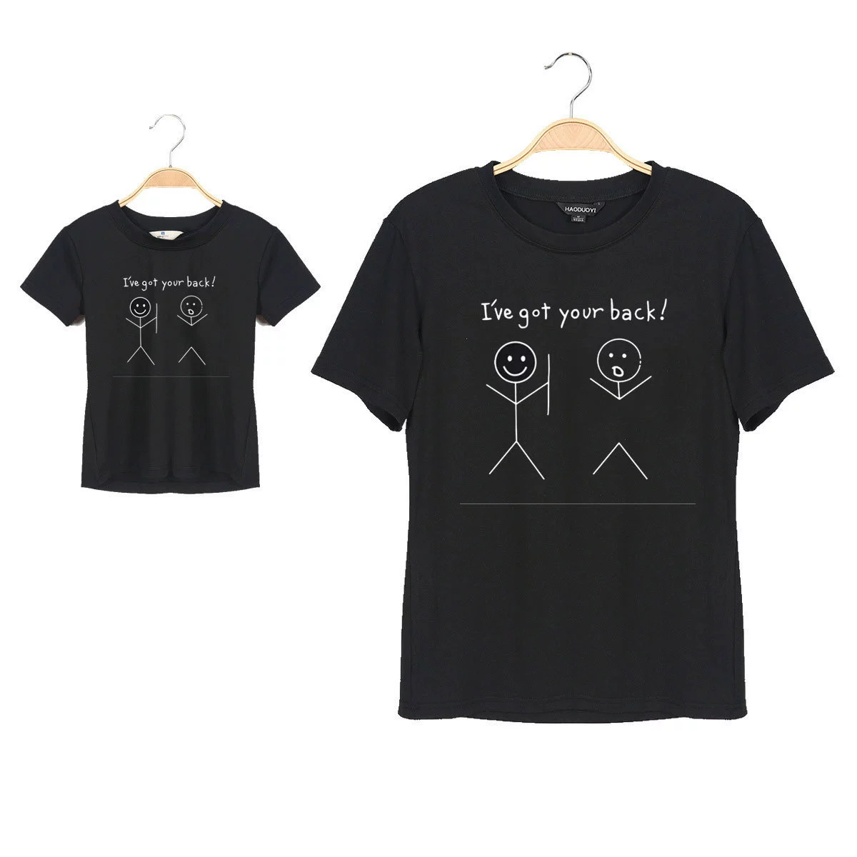 Летняя одежда, черная футболка, семейный стиль, без упоминания wholesale, (Cross-border trading), круглый вырез, с коротким рукавом