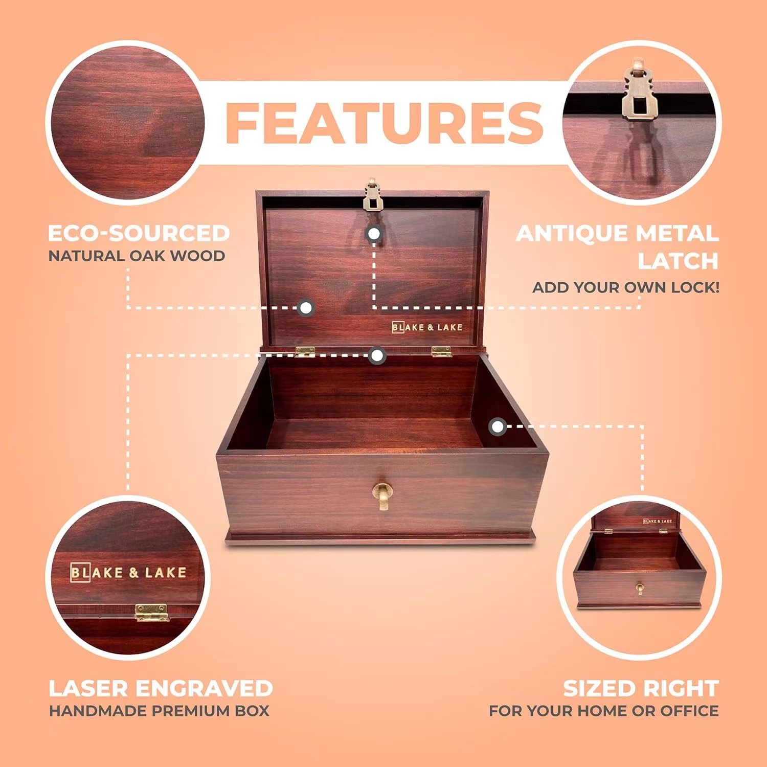 wooden retro storage box