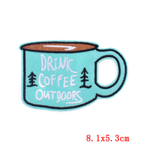 Cross-border in stock cartoon embroidery cloth stickers DIYcoffee coffee cup T-shirt patch computer embroidery beverage wholesale