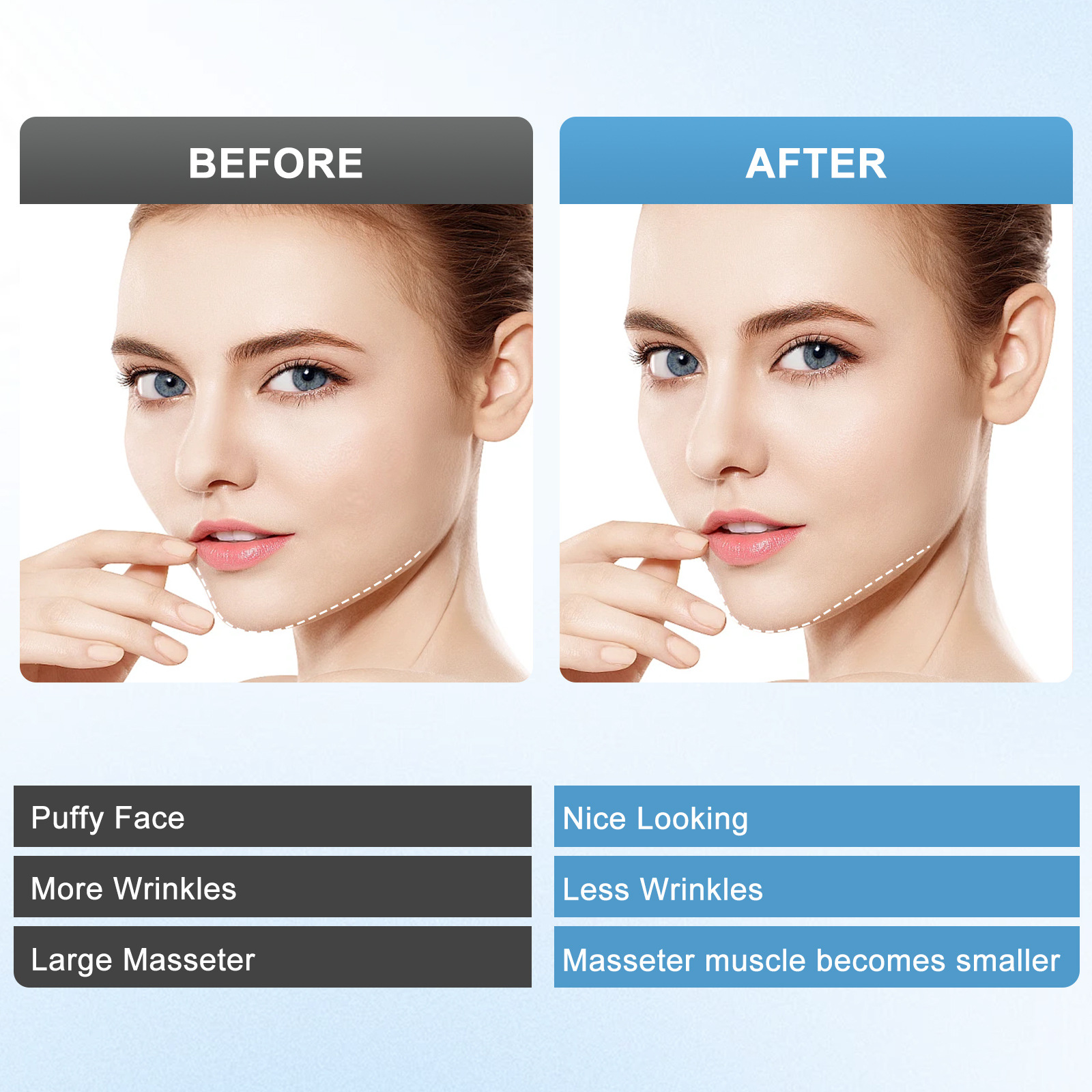 Instrumento de adelgazamiento facial micro-corriente caliente transfronteriza color rojo y azul luz rejuvenecimiento de la piel instrumento de belleza vibración elevación facial V instrumento de adelgazamiento facial