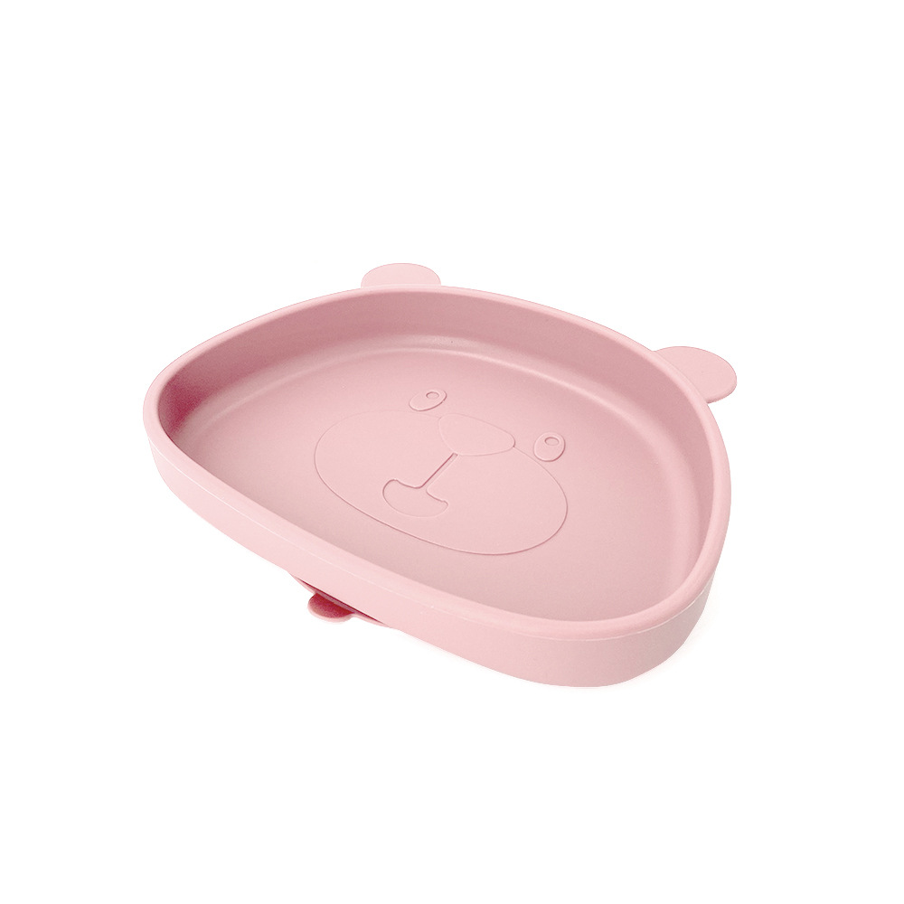 Bebé y bebé suministros Placa de silicona integrada vajilla para niños dibujos animados Panda suplemento alimenticio infantil tazón tenedor cuchara traje