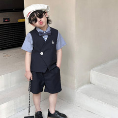 Children's vest suit 2023 new Korean style dress performance clothing Children's Day performance clothing party birthday piano performance