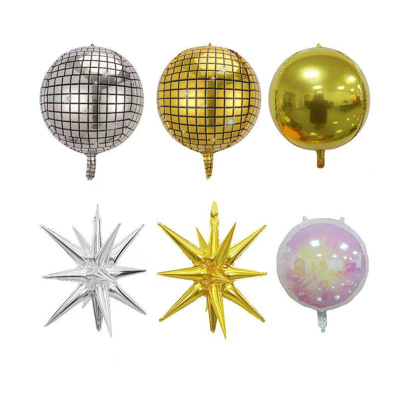 Disco Aluminum Foil Balloon Geometric Star-Shaped Floating Helium Wedding Party Decoration Stall Display Disco Aluminum Foil Balloon Geometric Star-Shaped Floating Helium Wedding Party Decoration Stall Display