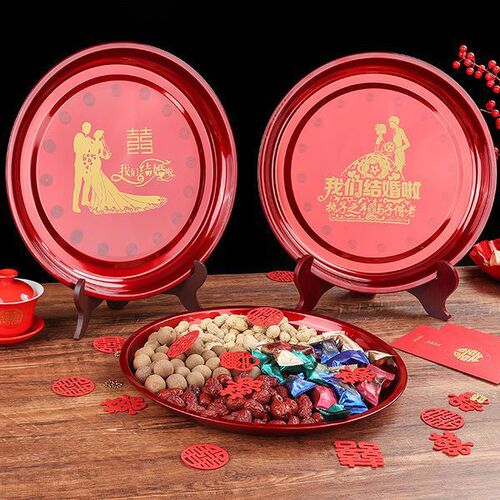 Wedding supplies candy tray festive tea tray red dried fruit fruit red tray bride tray wedding wedding supplies
