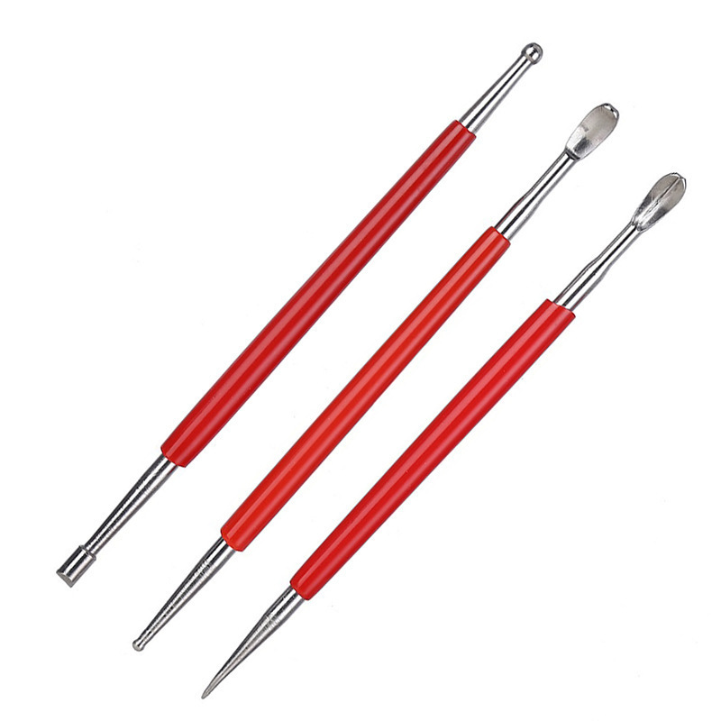 Herramienta de tallado de cuero, prensa, herramienta de cuero de bricolaje, bolígrafo de sangría, juego de 3 piezas, cuero curtido vegetal, bolígrafo de dibujo cosido a mano, bolígrafo de trazado