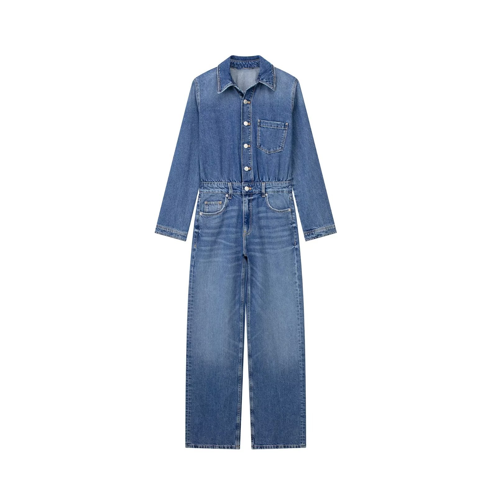 Primavera 2023 nuevo estilo de la calle de las mujeres de moda de la calle moda casual recta Denim mono