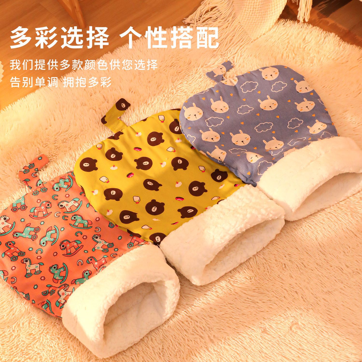 Z gato nicho bolsa de dormir lavable de cordero cachemire cerrado para mascotas nicho de gatos pequeños perros perforación de invierno otoño nicho de dormir