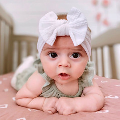 European and American new soft twist nylon baby headband children's wide-brimmed bow elastic headscarf baby headband