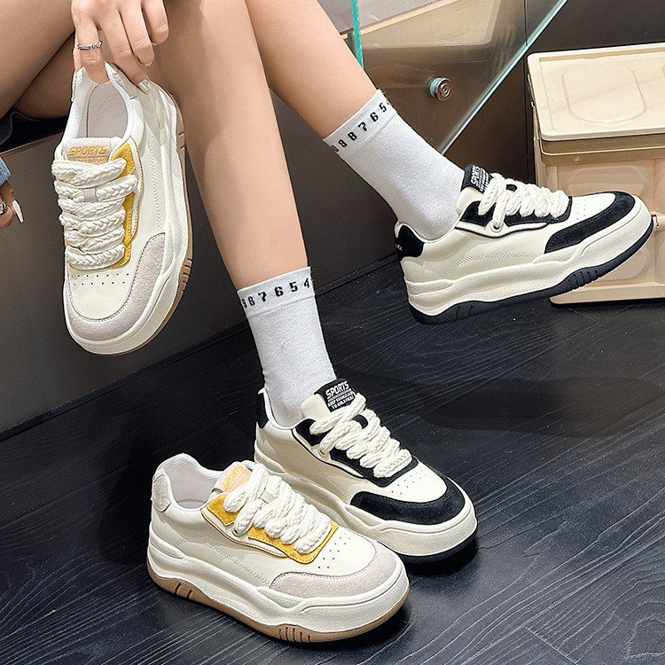 Damen Casual Sneaker Weiße Leichte Versatile Dad Shoes_voghion.com