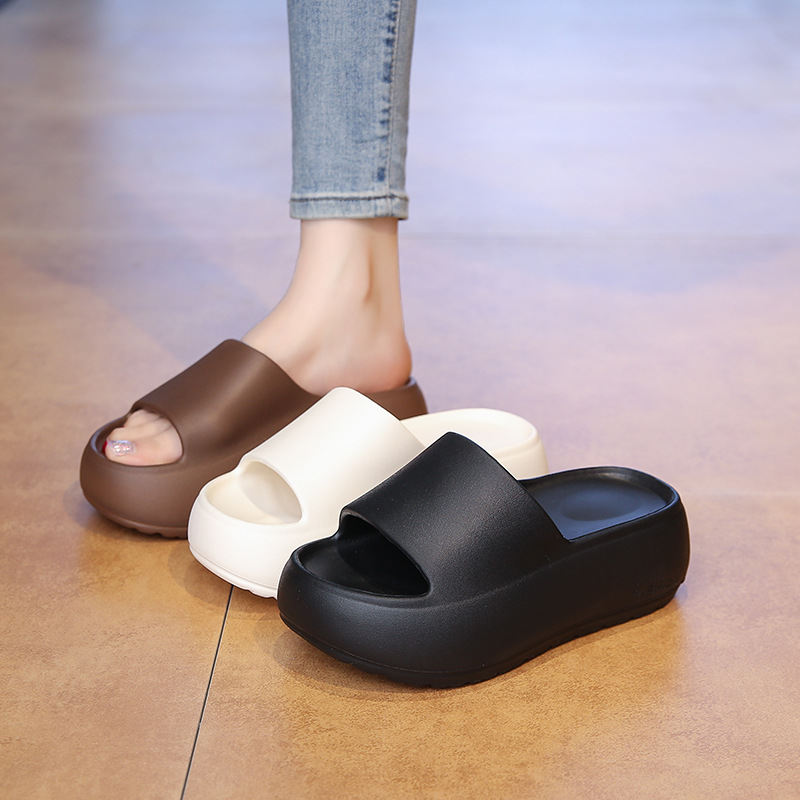 6.5cm Thick Bottom EVA Slippers Women's Outfit Summer Lightweight Simple Home Indoor Shit Slippers