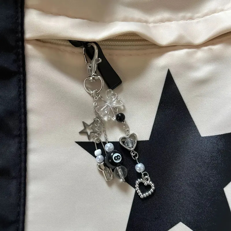 ファッション手作り樹脂ビーズキーホルダー - トレンドパンクスタイルレディースファッションアクセサリーロブスタークラスプぶら下げ|undefined