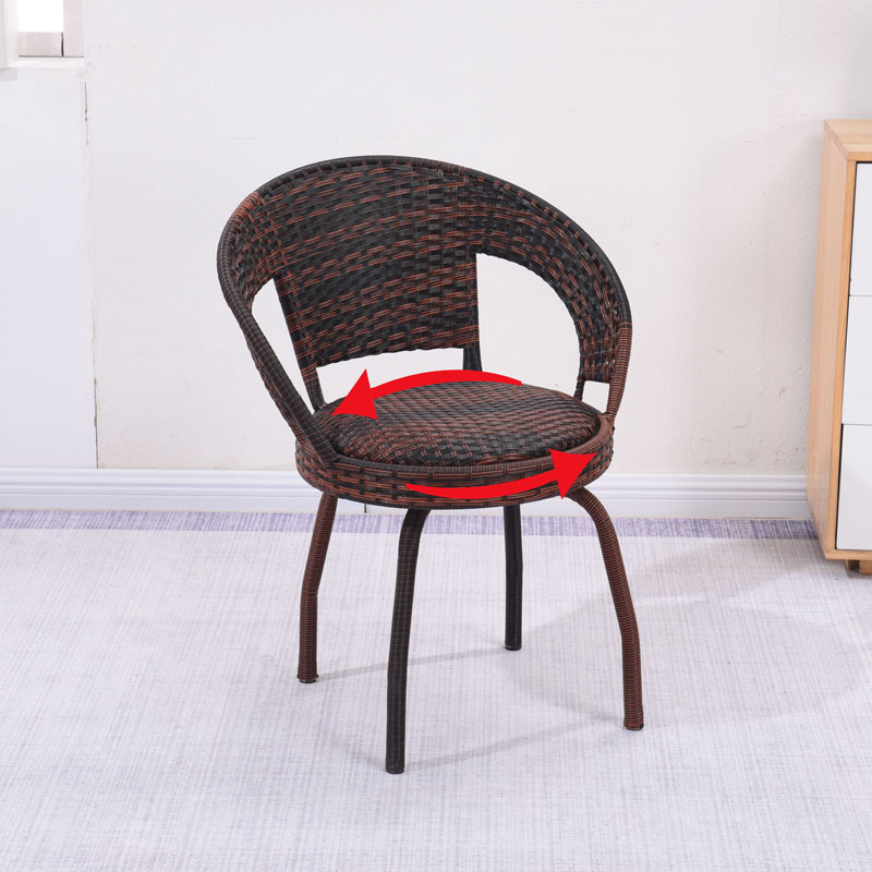 批發陽台小藤椅子單人扶手靠背椅編織家用老人庭院單個休閒戶外藤