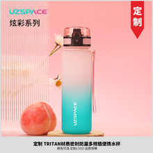 定制Logo炫彩系列高颜值便携运动水壶户外学生一键弹盖tritan水杯