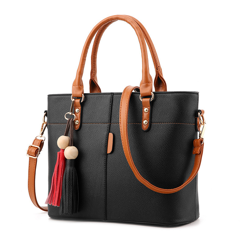 Women's Lychee Pattern Shoulder Bag Large Capacity Casual Style_voghion.com