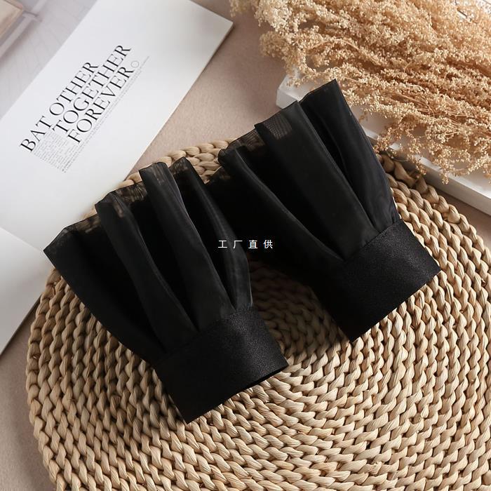 Pleated European gauze fake cuffs decorative fake sleeve sweater…