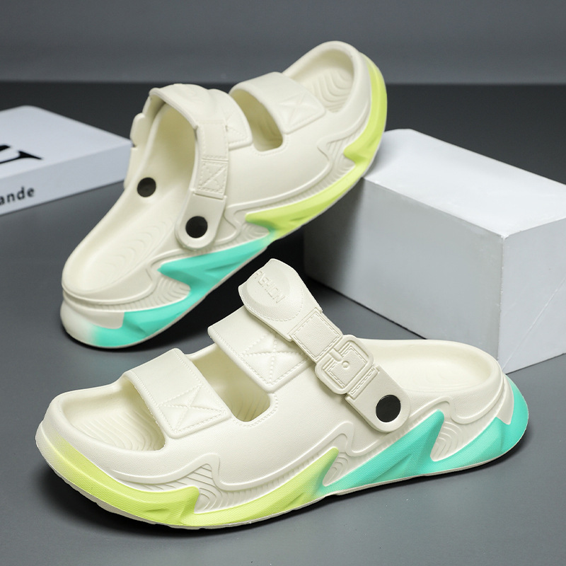 Nuevas sandalias transfronterizas de primavera y verano, zapatillas de hombre transpirables de doble uso, zapatos de playa antideslizantes para deportes y ocio de suela gruesa, zapatos de moda para llevar