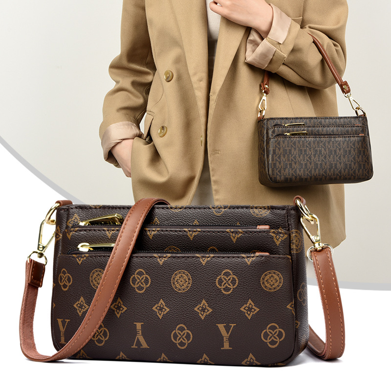 Qadın çiçəkli çiyin çantası, orta yaş üçün crossbody model