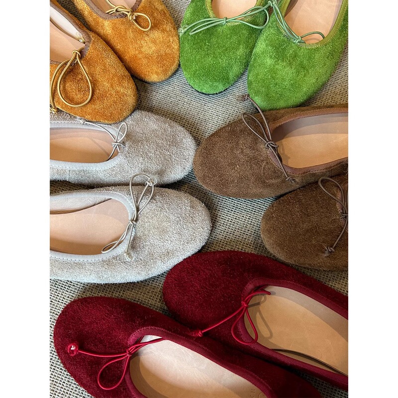Cowhide Ballet Flats 2025 Spring New French Retro Mary Jane Round Toe Shallow Mouth Egg Roll Shoes for Women