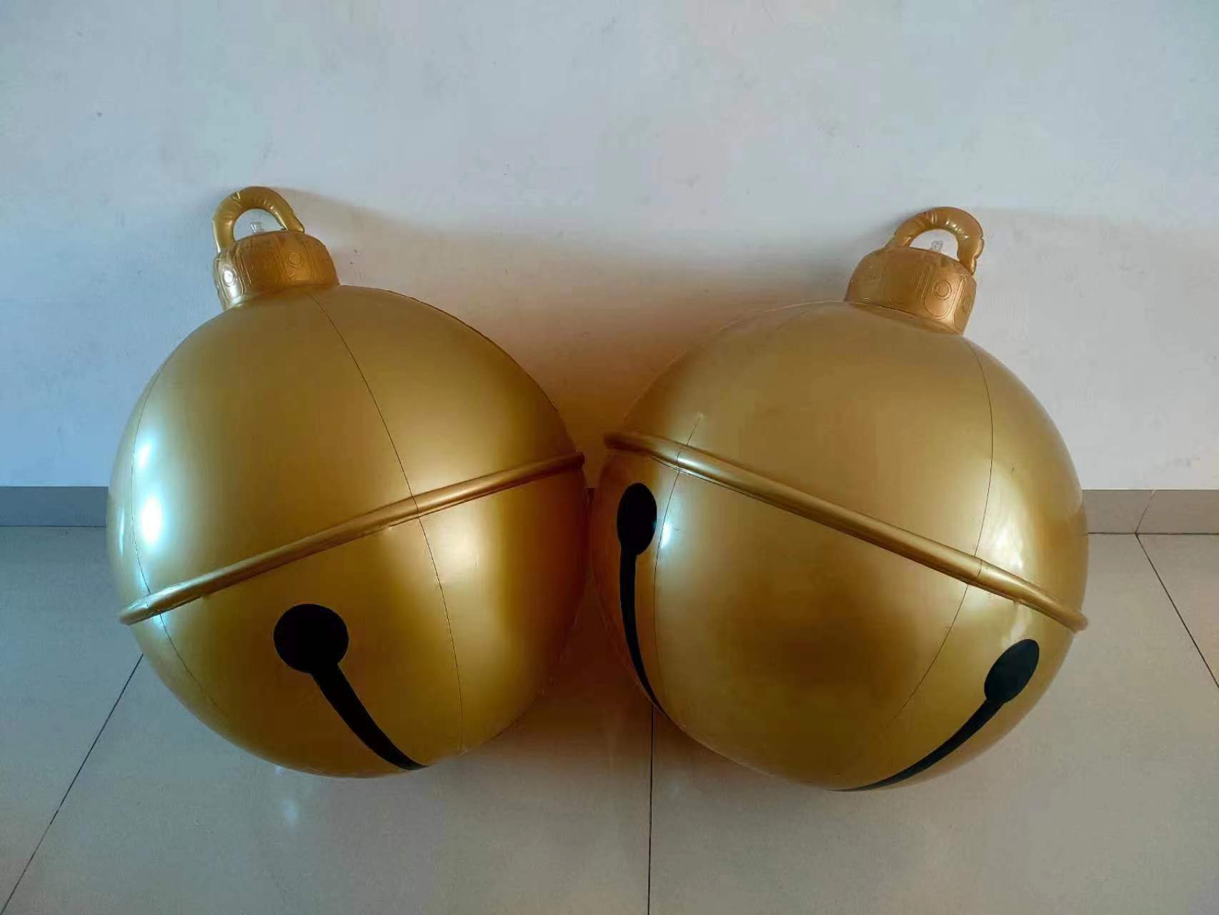Navidad decoración campana globo 60cm diversión al aire libre impresión PVC inflable Bola de juguete artesanía