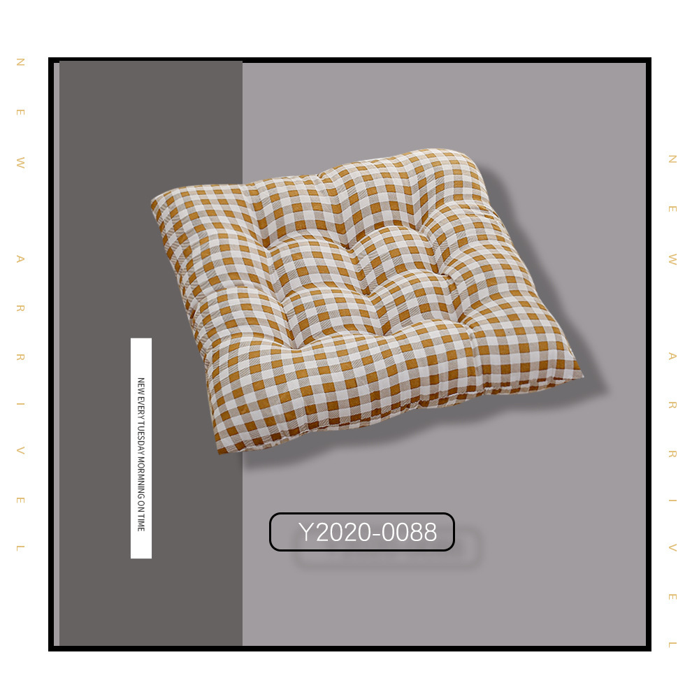 Cojín cuadrado de algodón y lino Cojín de silla Cojín de oficina Cojín de estudiante engrosado Taburete de aula femenina