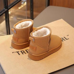 Children's Snow Boots Thickened Winter New Arrival fleece-lined Boys' Short Boots Korean Style Girls' Cotton-Padded Shoes Mid-Big Children's Warm Boots Trendy