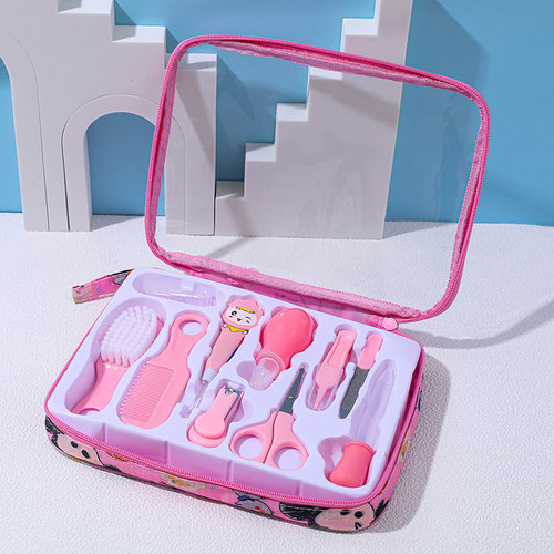 10-piece baby nail care set, ear spoon nail clip set, infant nail file comb brush care