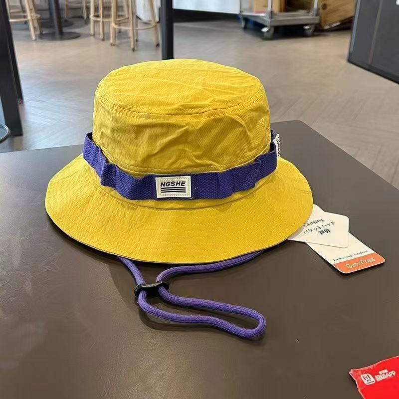 日本製ワークウェアスタイルコントラストカラー速乾性フィッシャーマンハット女性用春と夏のアウトドア登山釣り盆地帽子日焼け止めサンハット男性用|undefined