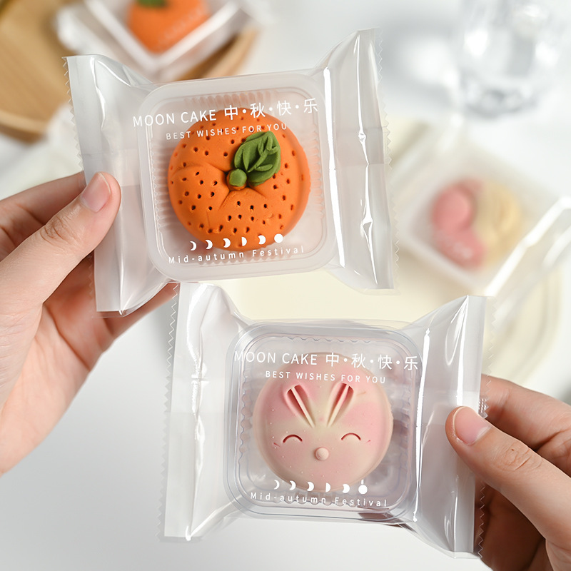 2025 新しいハッピー中秋節月餅包装袋 50-100 グラム氷皮焼き卵黄クリスプ機械シール袋|undefined