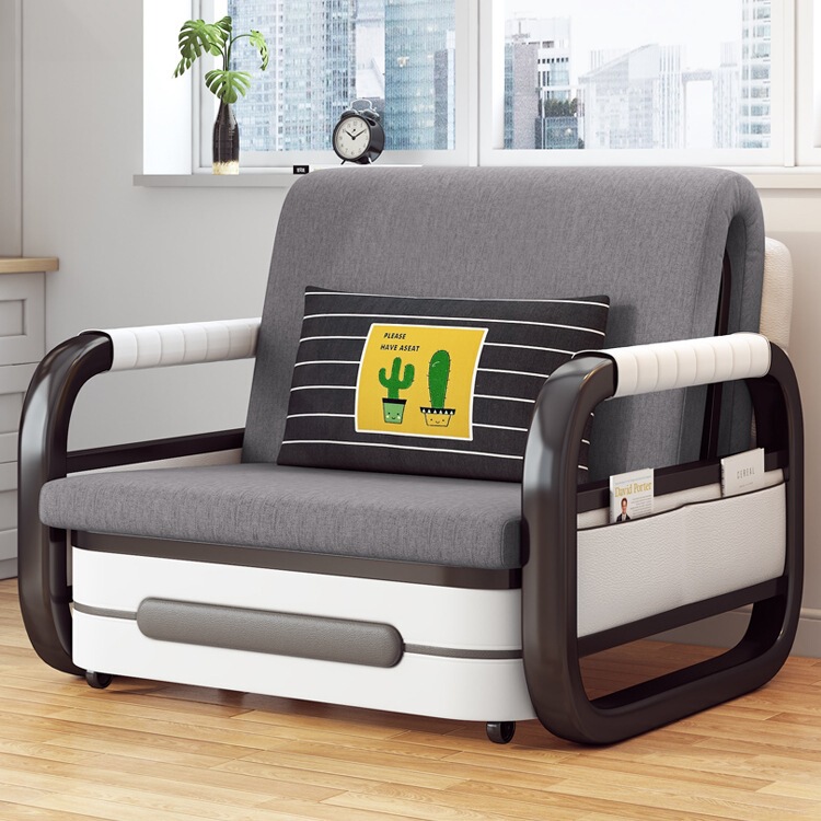 Folding Single Sofa Bed Dual-Purpose Balcony Multi-Functional Bed Small Apartment Sofa 2025 New Model 0.8m Retractable Tω