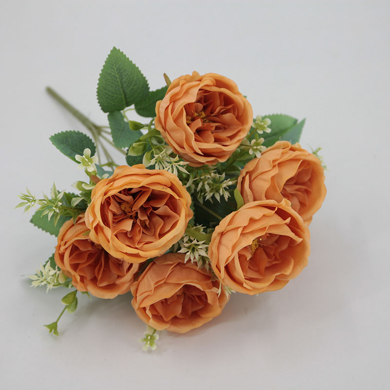 Flor artificial 7 cabeza Austin Rosa peonía flor boda apoyos Rosa artesanía flor falsa al por mayor