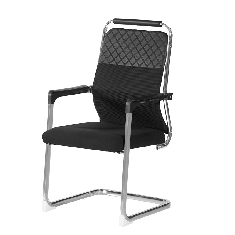 批发皮质网布办公椅职员会议接待培训椅子久坐舒适靠背弓形电脑椅