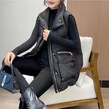 特大码300斤胖mm大码羽绒棉马甲女款外穿秋冬加厚保暖背心外套女