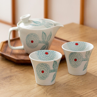 Japan Imported Pozo Jianxing Mountain Kiln Tea Set Series Underglaze Color One Pot Two Cups Teapot Three-Piece Set