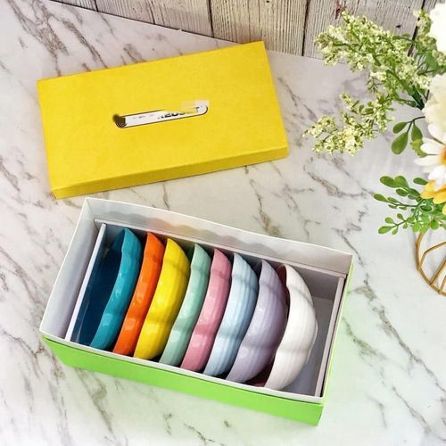 LC French Chic Ceramic 15cm Pre-meal Plate Set with Plum Plate, Plum Bowl, Dipping Plate Gift Boxed Creative Tableware