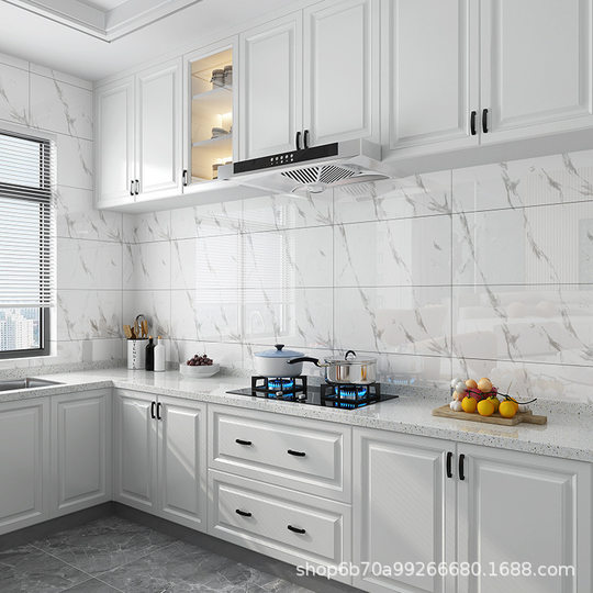 Marble Wall Tile Wallpaper Pvc Sticker Waterproof and Moisture-Proof Wall Sticker Bathroom Kitchen Wall Self-Adhesive Wall Panel