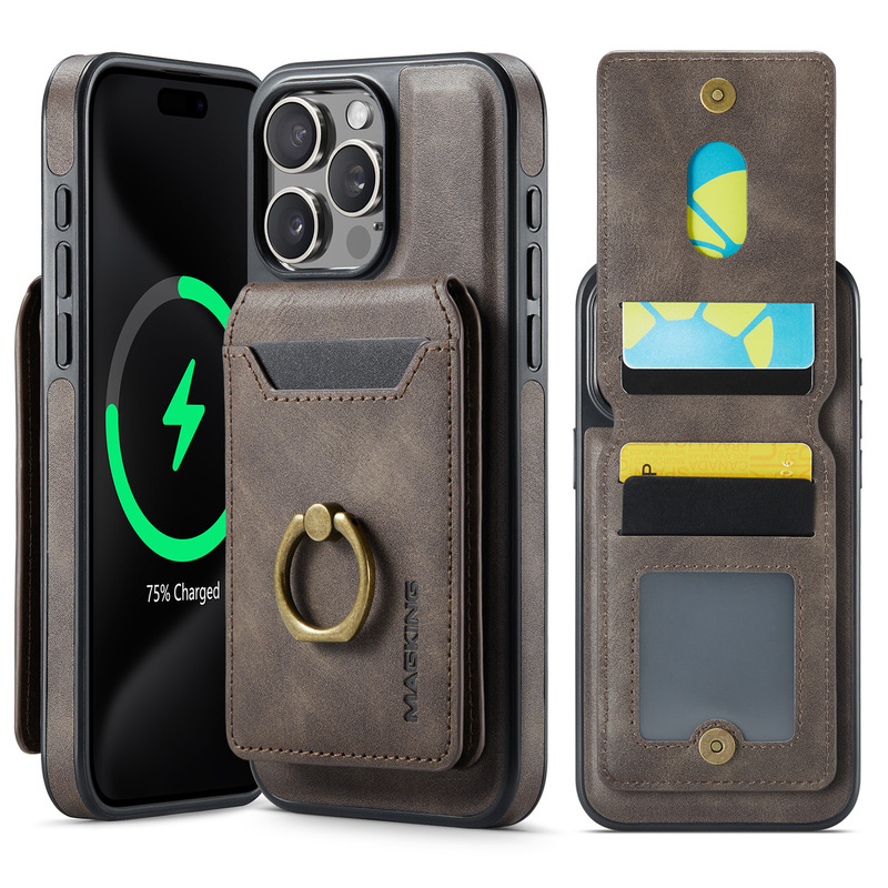 K1 for Apple IP15 Pro Max Wireless Magnetic Charging Split Mobile Phone Case MagSafe Card Case Protective Cover