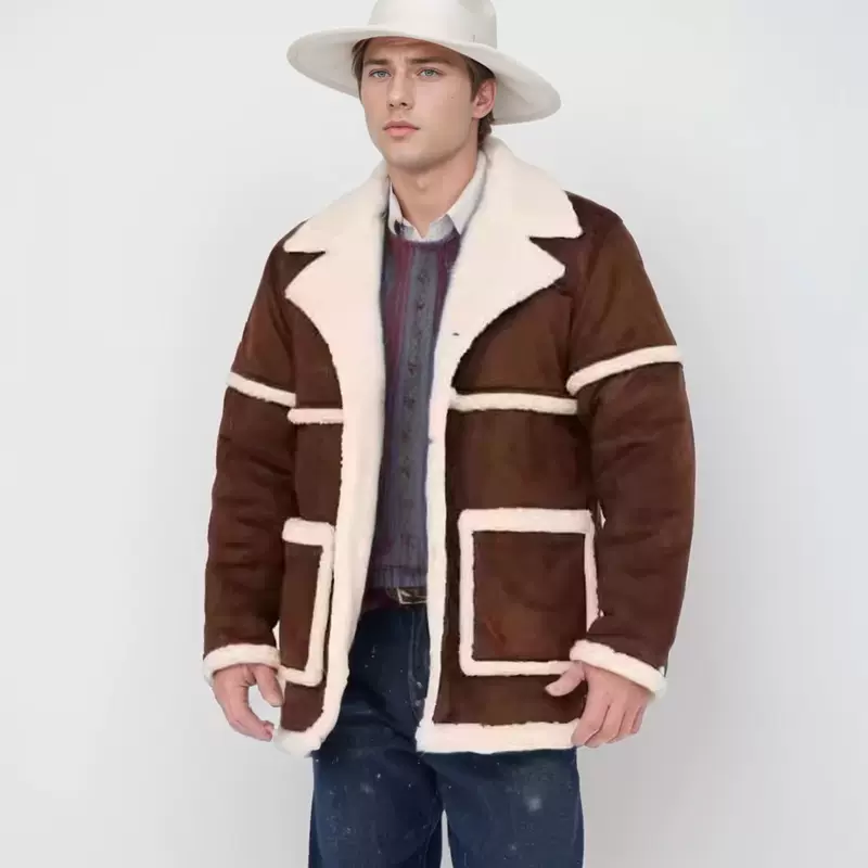 Fleece demi-season jacket, increased thickness, British style