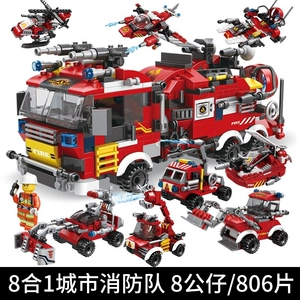 Lego, конструктор, игрушечная машина, пожарная машина