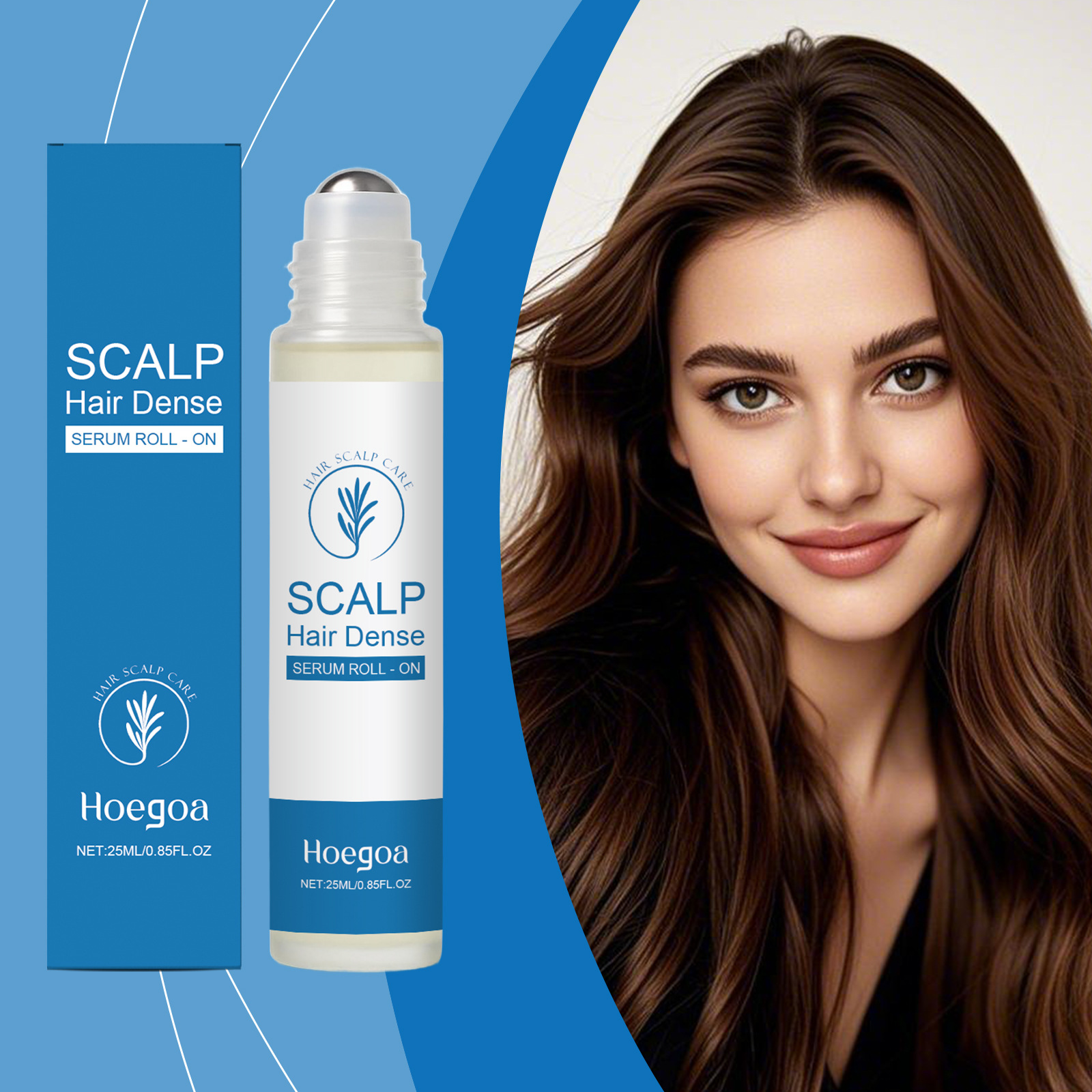 Hoegoa Rosemary Hair Care Roller Ball Essence Roller Ball Massage Scalp Care Gentle Nourishing Smooth Hair Care