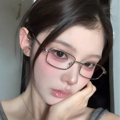日系金属銀色の小さい枠のメガネの女性の近視は度数のすっぴんの冷たい高智感を配合することができます。