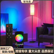 跨境led落地灯客厅高颜值卧室落地氛围灯中古风直杆立式落地台灯