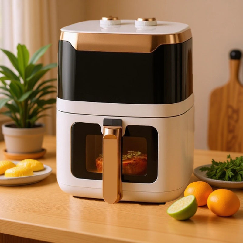 2025 New Model Air Fryer for Home Use with Visual Display, Intelligent Timing, Temperature Control, Automatic Large-Capacity Power-Off Integrated Electric Fryer
