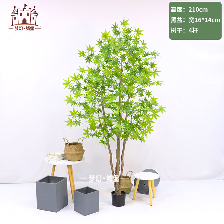 Arce artificial bonsai interior centro comercial ventana decoración bonsai decoración verde Arce Planta artificial piso plástico falso árbol